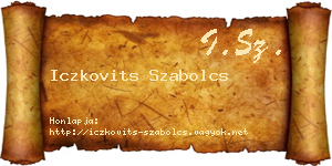 Iczkovits Szabolcs névjegykártya